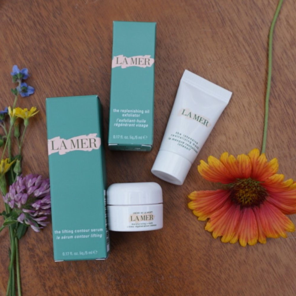 LA MER Set x 4: Exfoliator, Mask, Serum and Cream